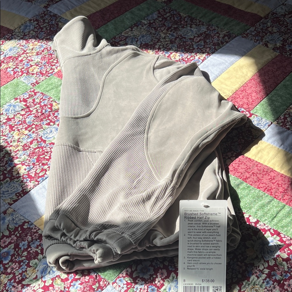 Brushed Softstreme Ribbed Half Zip - Riverstone